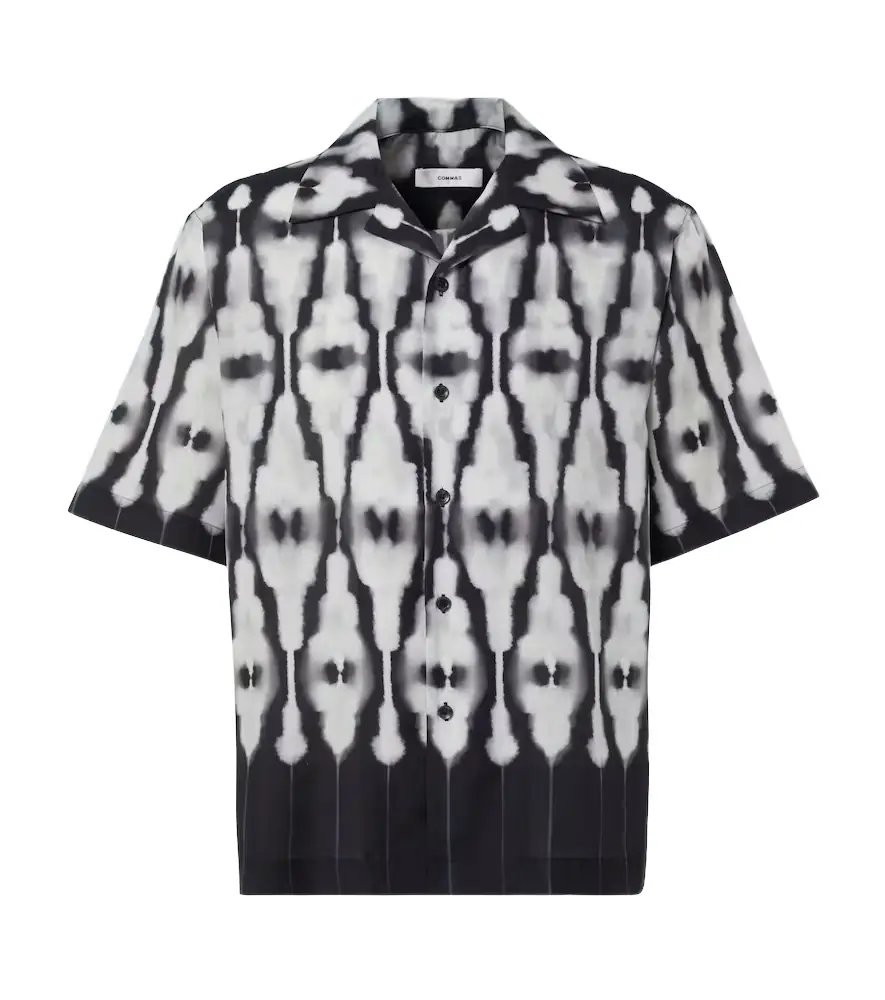 Commas Ritual printed cotton and silk shirt
