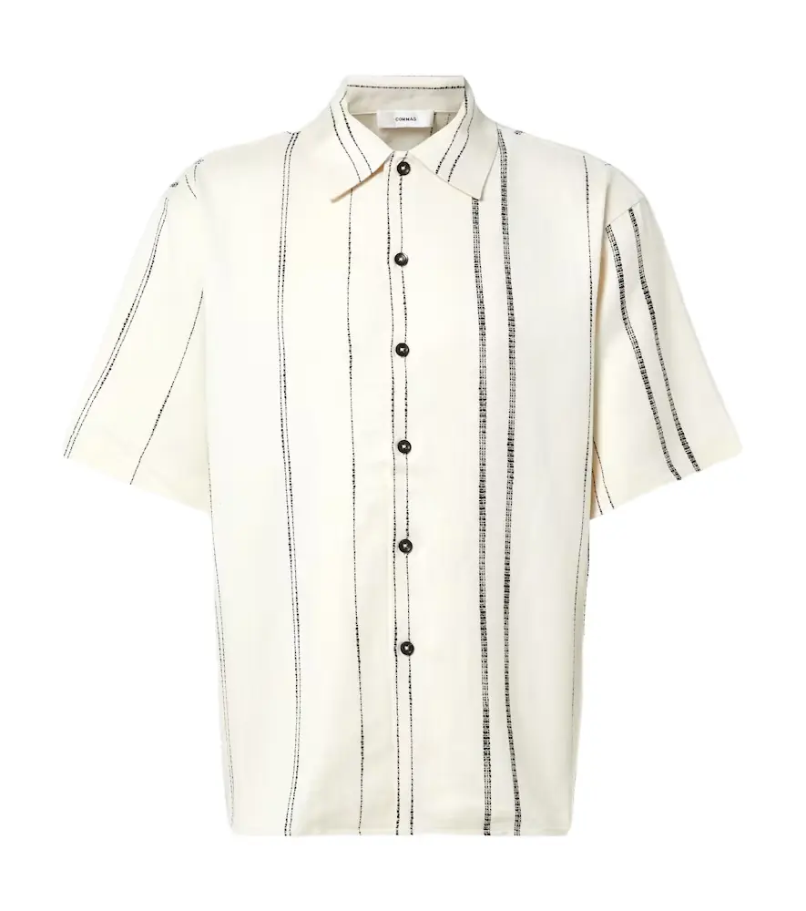 Commas Striped linen and cotton shirt