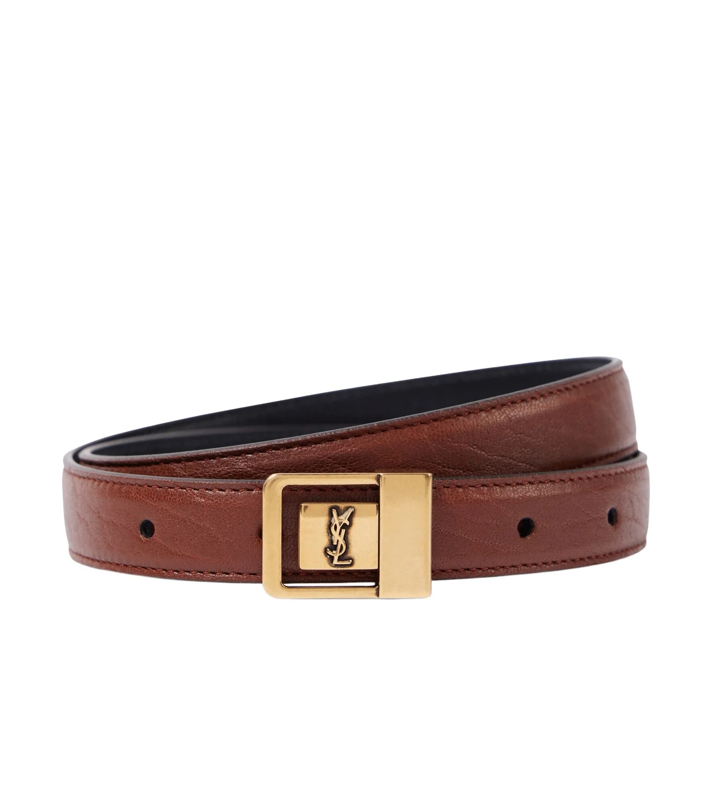 Saint Laurent La 66 slim leather belt
