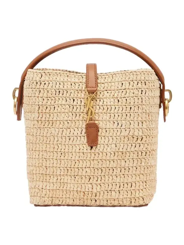 Le 37 Mini raffia bucket bag