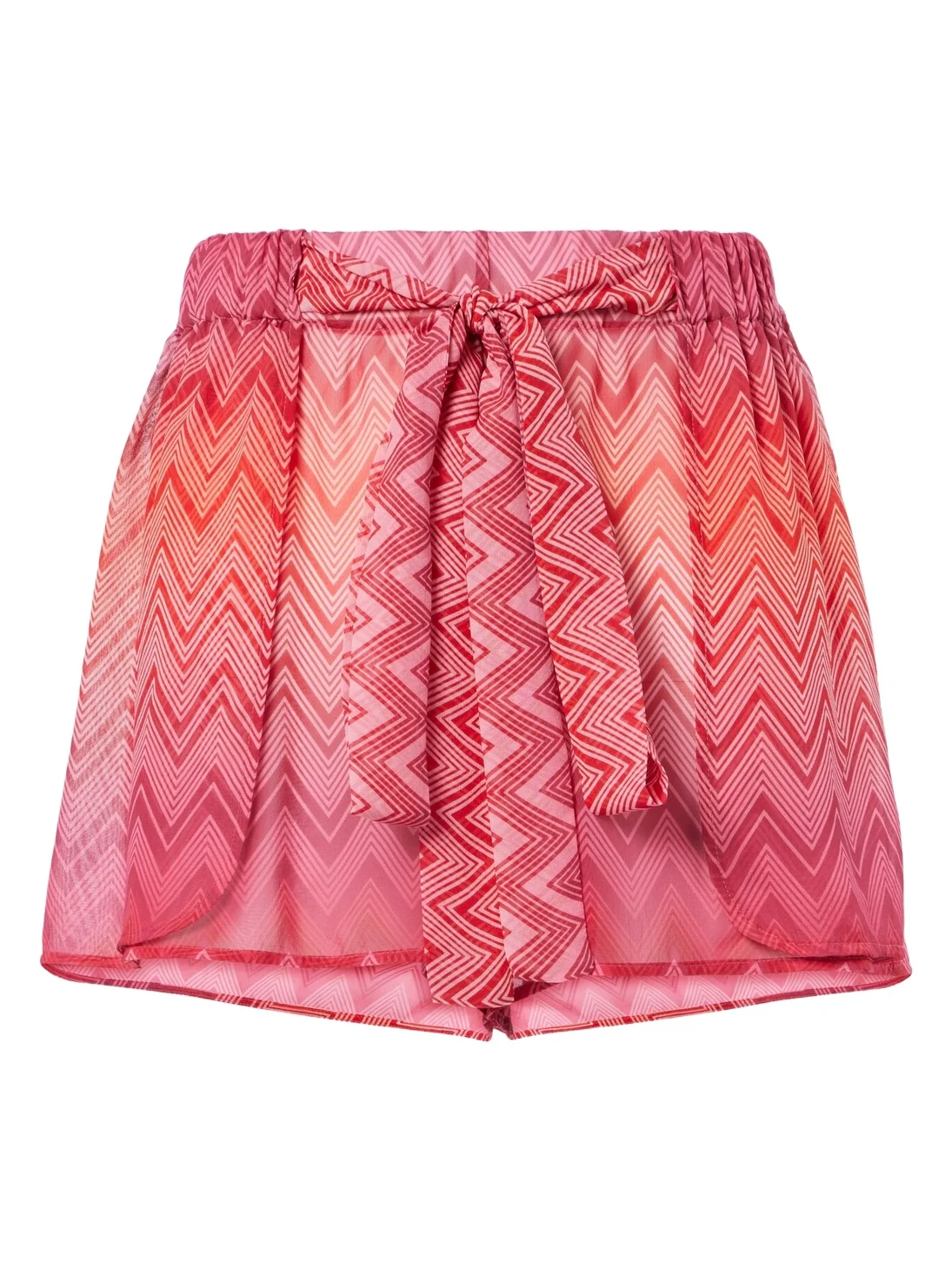 Zigzag printed silk shorts