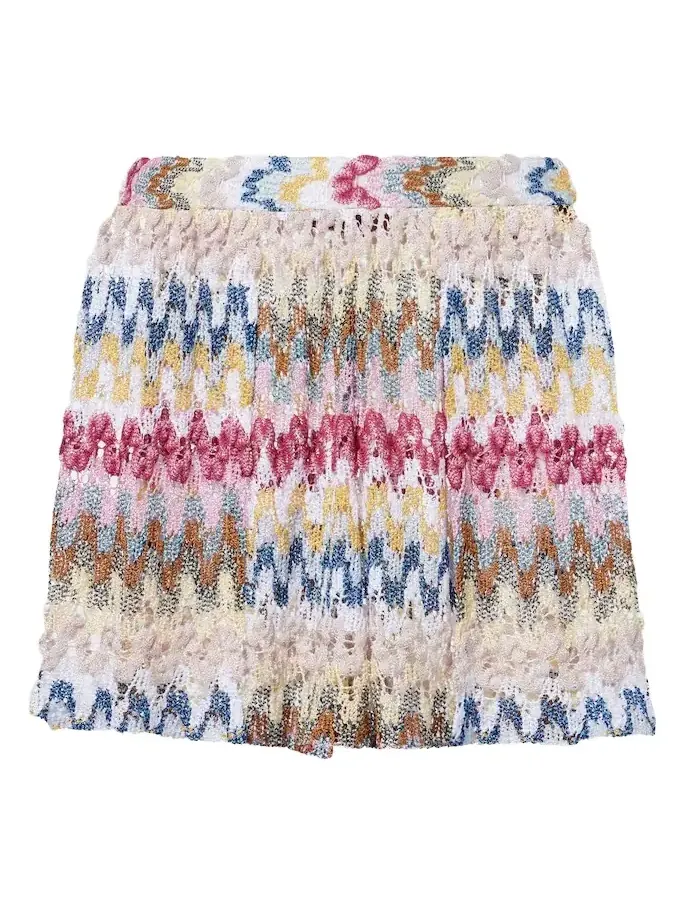 Knitted lamé shorts Knitted lamé shorts