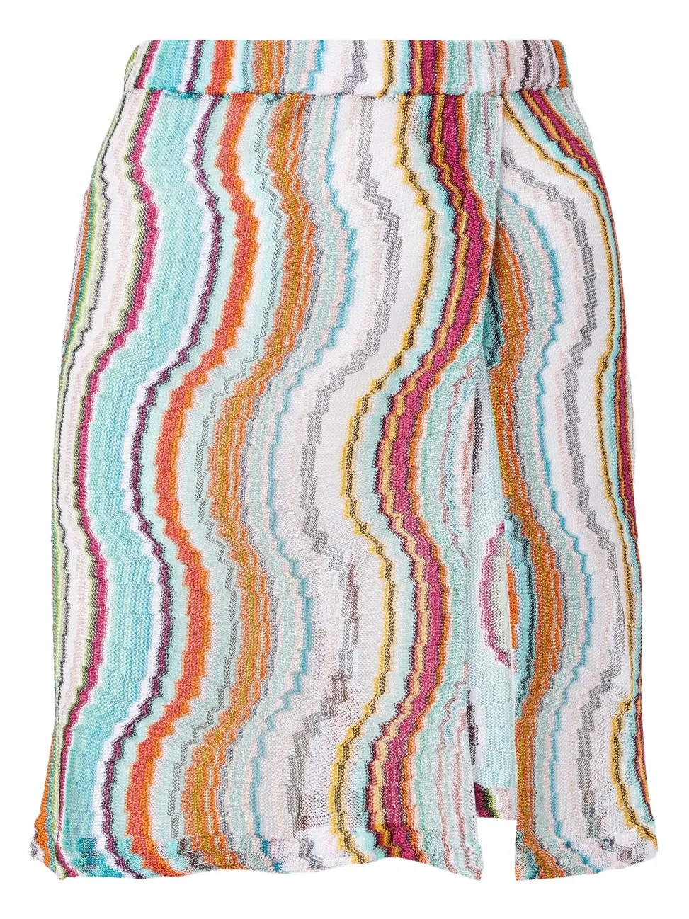 Printed lamé miniskirt