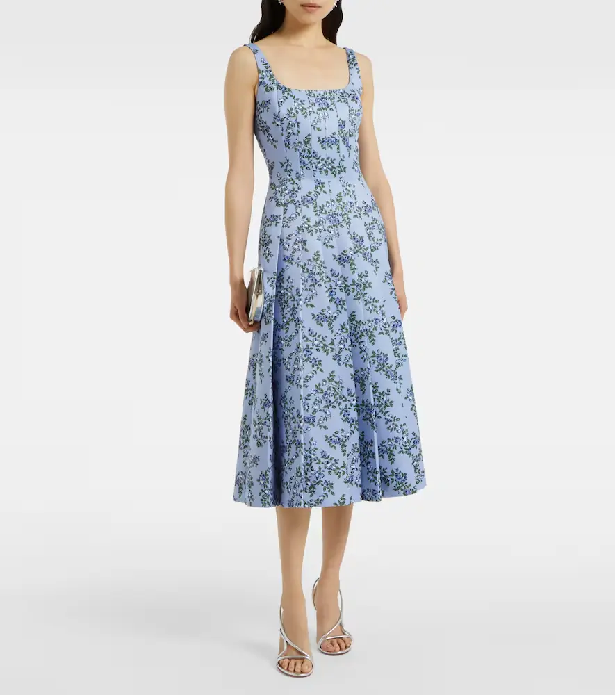 Emilia Wickstead Adele floral pleated midi dress | Thumbnail 3 Emilia Wickstead Adele floral pleated midi dress | Thumbnail 3
