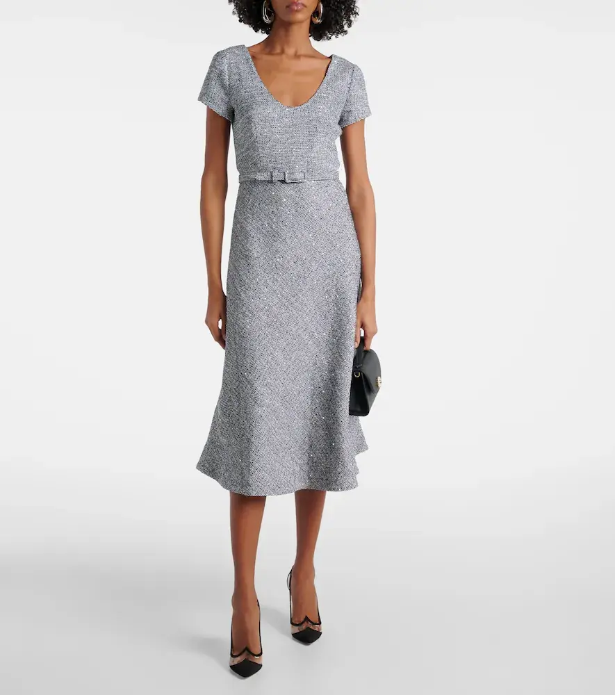 Alessandra Rich Sequined tweed midi dress | Thumbnail 2 Alessandra Rich Sequined tweed midi dress | Thumbnail 2