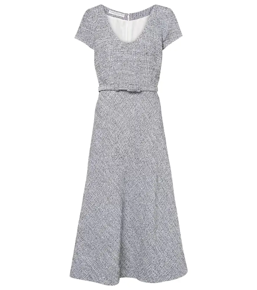 Alessandra Rich Sequined tweed midi dress