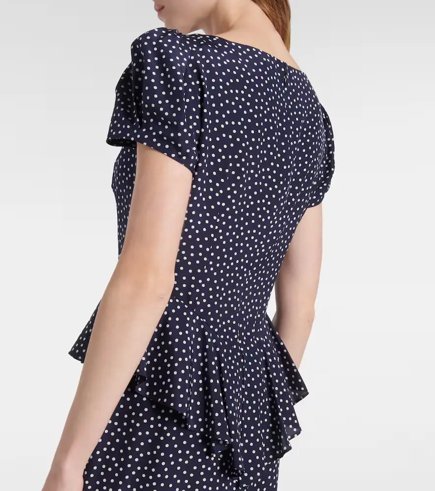 Alessandra Rich Polka-dot silk midi dress | Thumbnail 2 Alessandra Rich Polka-dot silk midi dress | Thumbnail 2