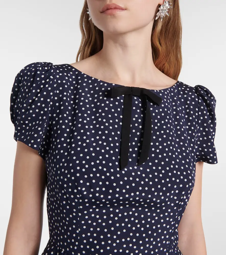 Alessandra Rich Polka-dot silk midi dress | Thumbnail 3 Alessandra Rich Polka-dot silk midi dress | Thumbnail 3