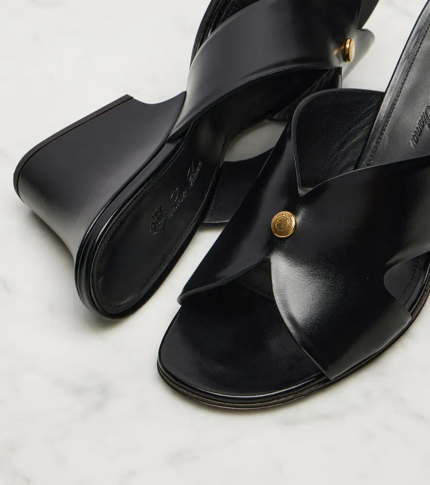 Loro Piana Vera 80 leather wedge mules | Thumbnail 2