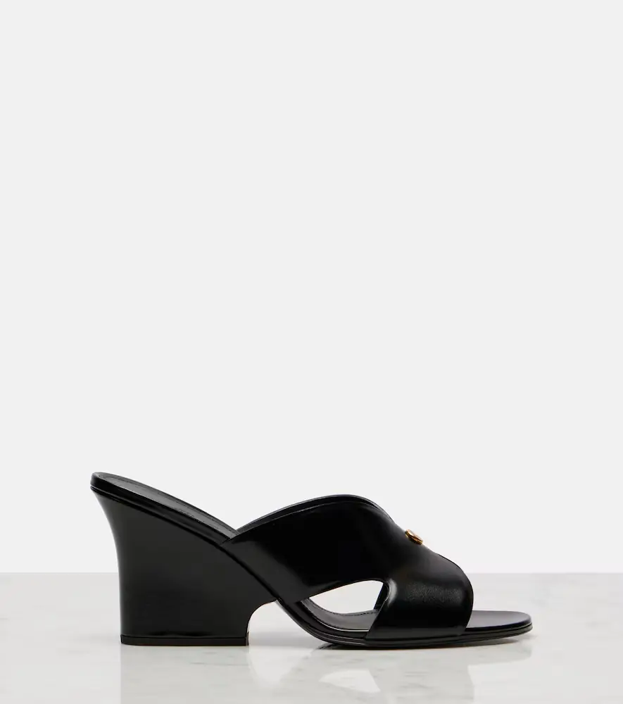 Loro Piana Vera 80 leather wedge mules | Thumbnail 4