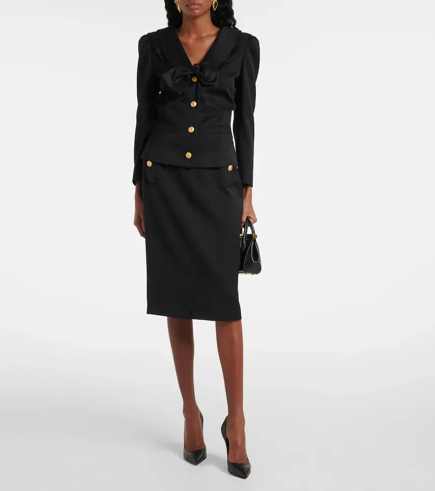 Alessandra Rich Virgin wool pencil skirt | Thumbnail 2 Alessandra Rich Virgin wool pencil skirt | Thumbnail 2