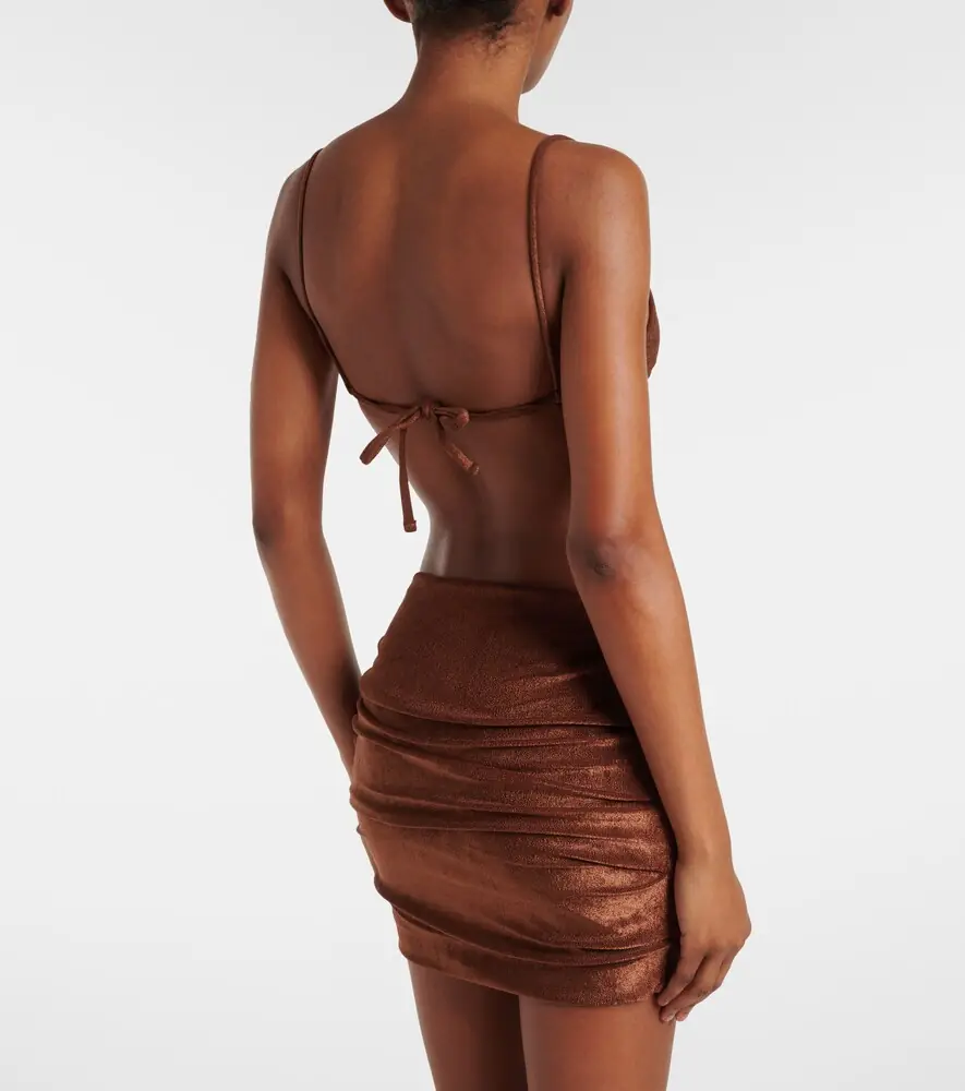 JADE SWIM Thea ruched terry miniskirt | Thumbnail 3