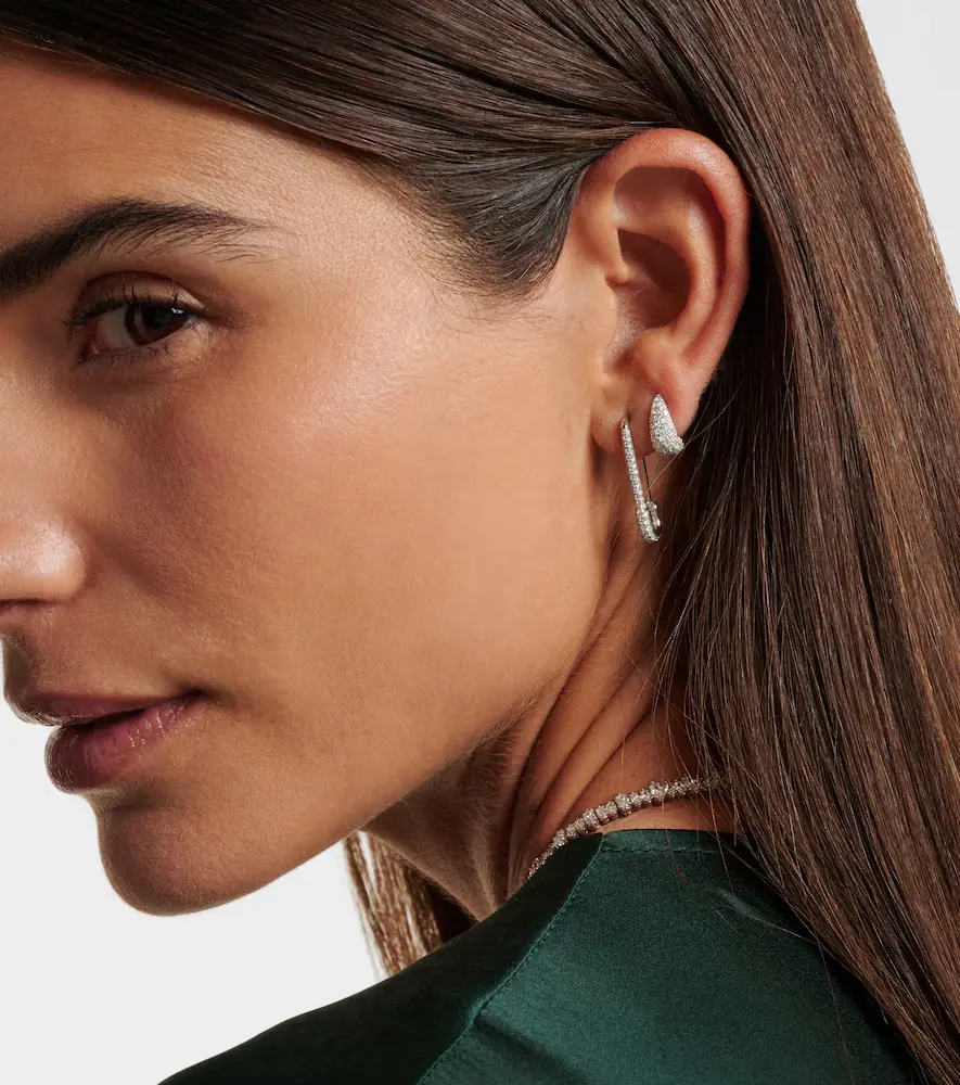 Anita Ko 18kt white gold safety pin single earring with diamonds | Thumbnail 3 Anita Ko 18kt white gold safety pin single earring with diamonds | Thumbnail 3