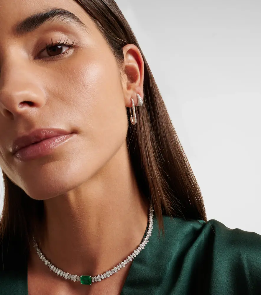 Anita Ko 18kt white gold safety pin single earring with diamonds | Thumbnail 4 Anita Ko 18kt white gold safety pin single earring with diamonds | Thumbnail 4