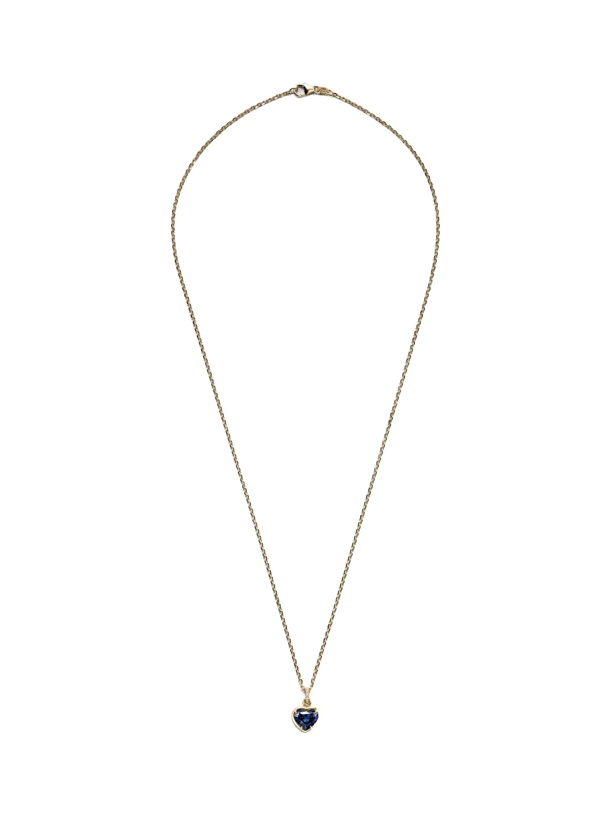 18kt gold pendant necklace with sapphire and diamonds 18kt gold pendant necklace with sapphire and diamonds