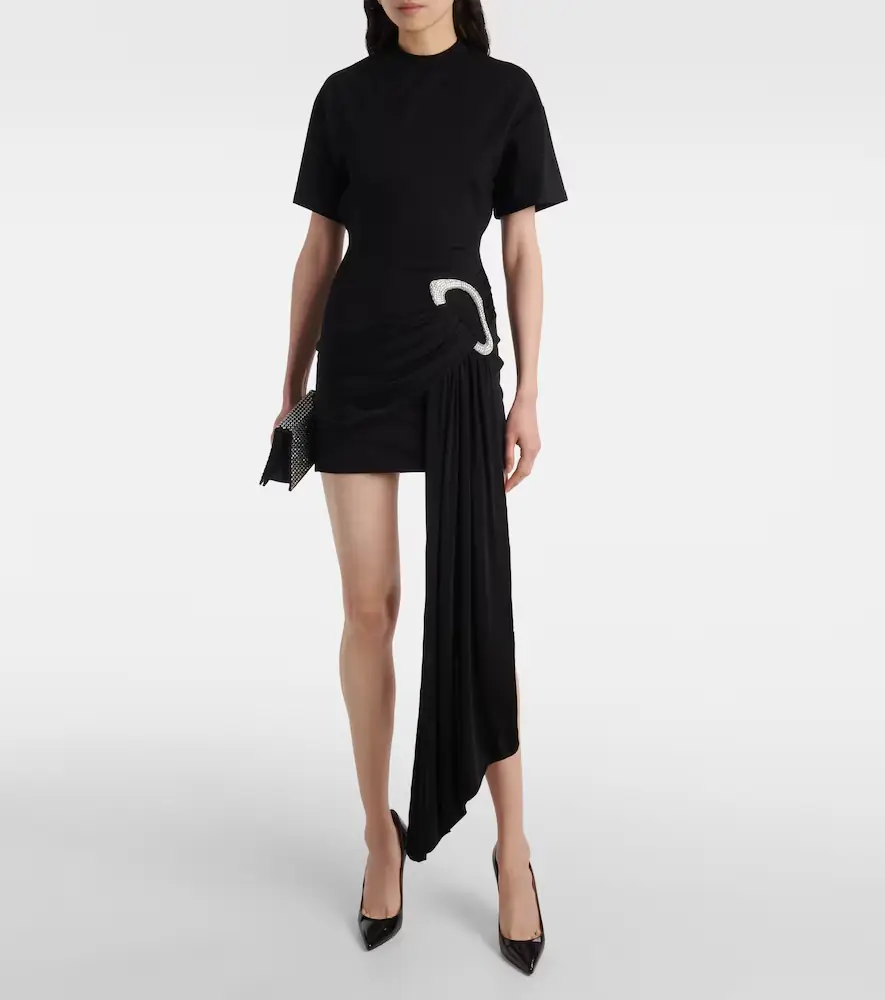 David Koma Embellished draped jersey minidress | Thumbnail 3 David Koma Embellished draped jersey minidress | Thumbnail 3