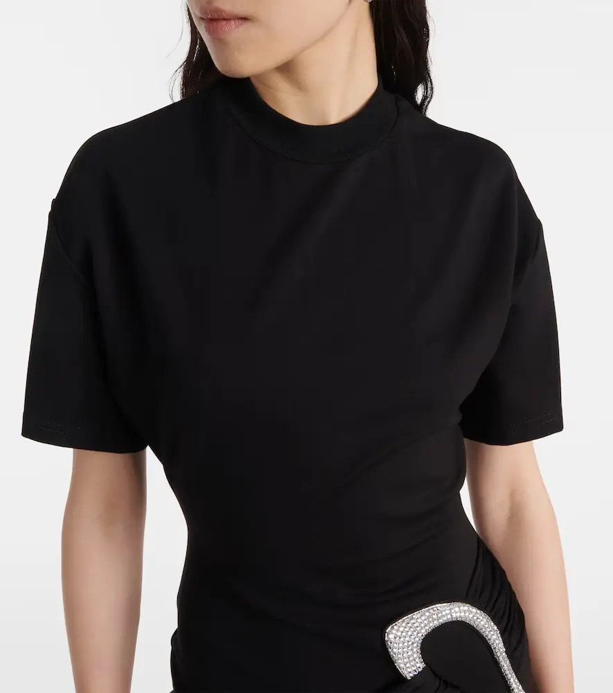 David Koma Embellished draped jersey minidress | Thumbnail 4 David Koma Embellished draped jersey minidress | Thumbnail 4
