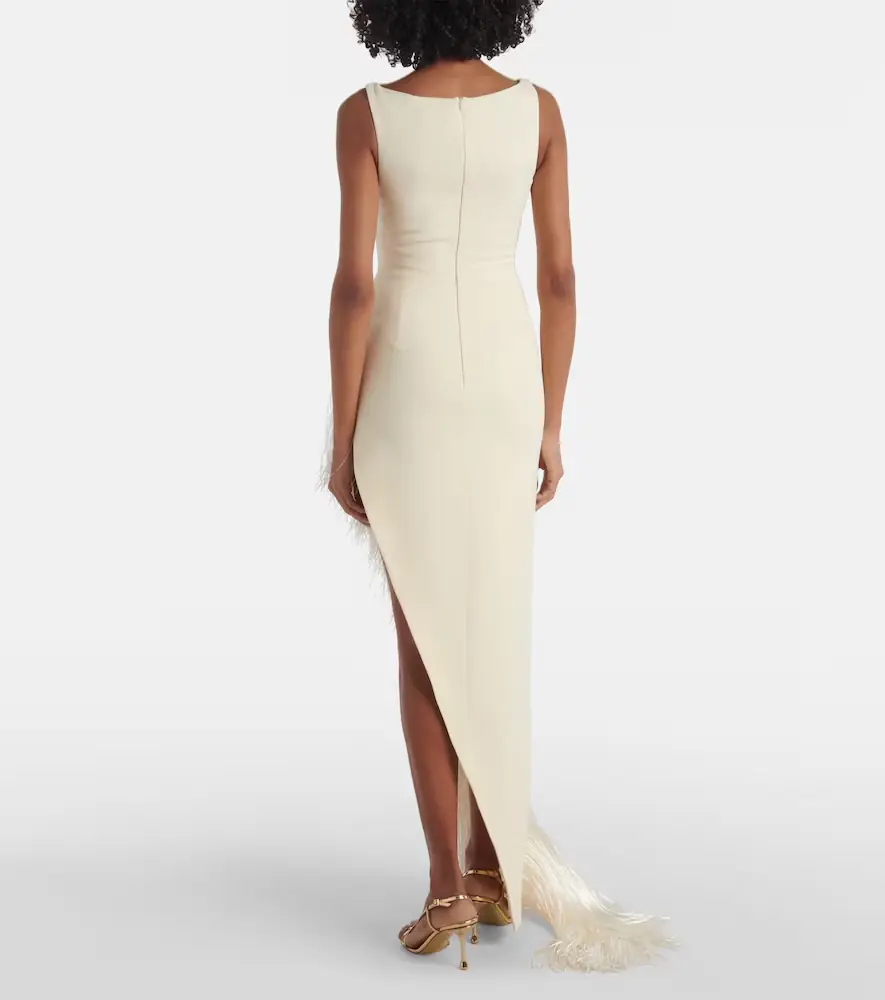 David Koma Fringed asymmetric cady gown | Thumbnail 4 David Koma Fringed asymmetric cady gown | Thumbnail 4