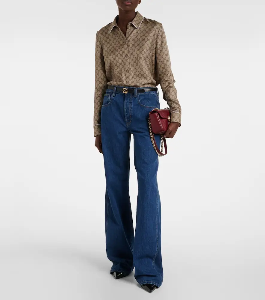 Gucci GG silk twill shirt | Thumbnail 3 Gucci GG silk twill shirt | Thumbnail 3
