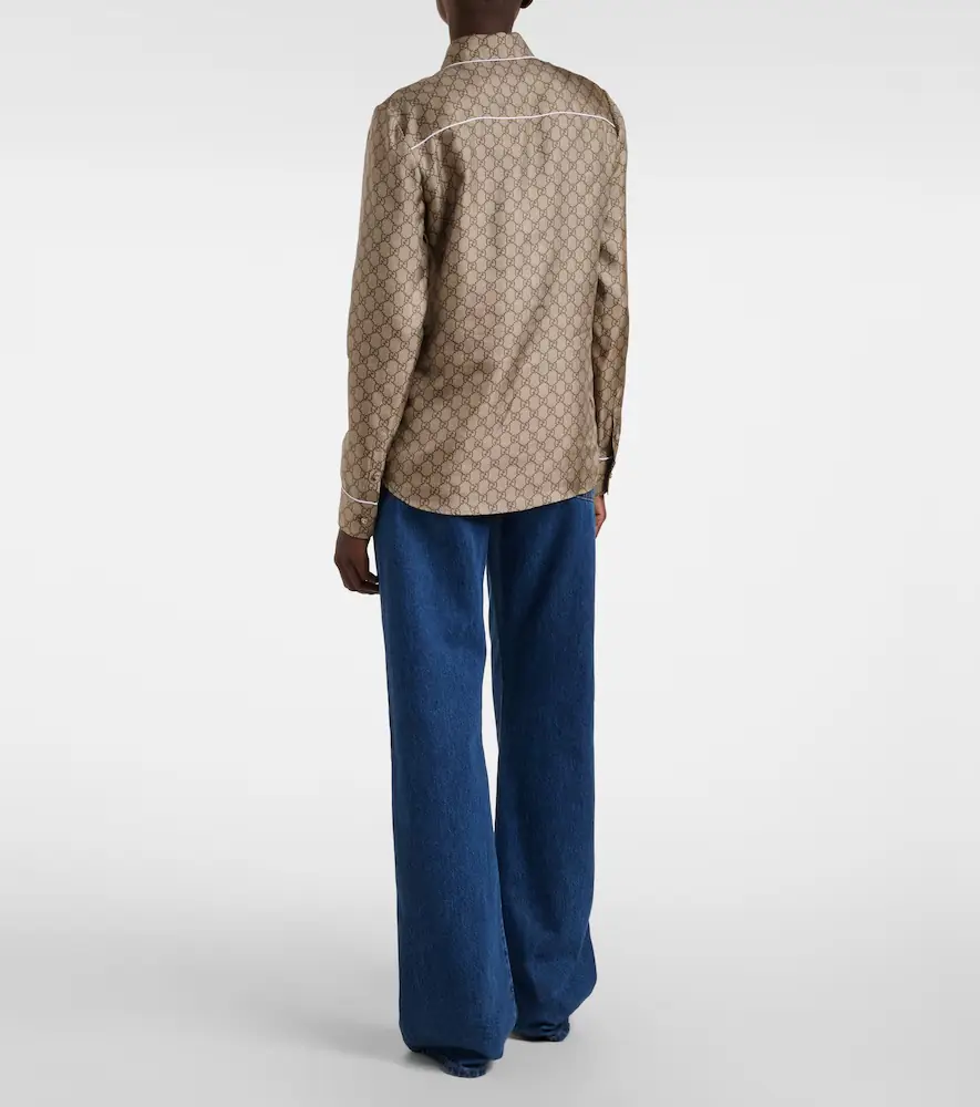 Gucci GG silk twill shirt | Thumbnail 4 Gucci GG silk twill shirt | Thumbnail 4