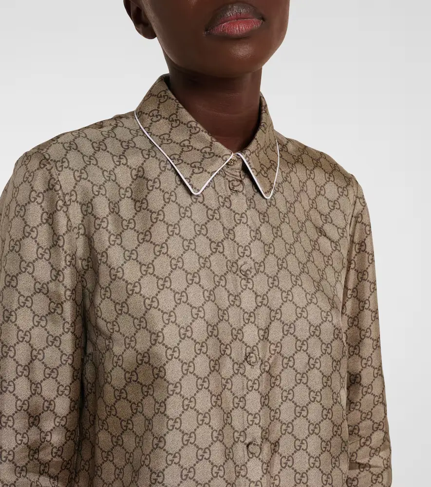 Gucci GG silk twill shirt | Thumbnail 5 Gucci GG silk twill shirt | Thumbnail 5