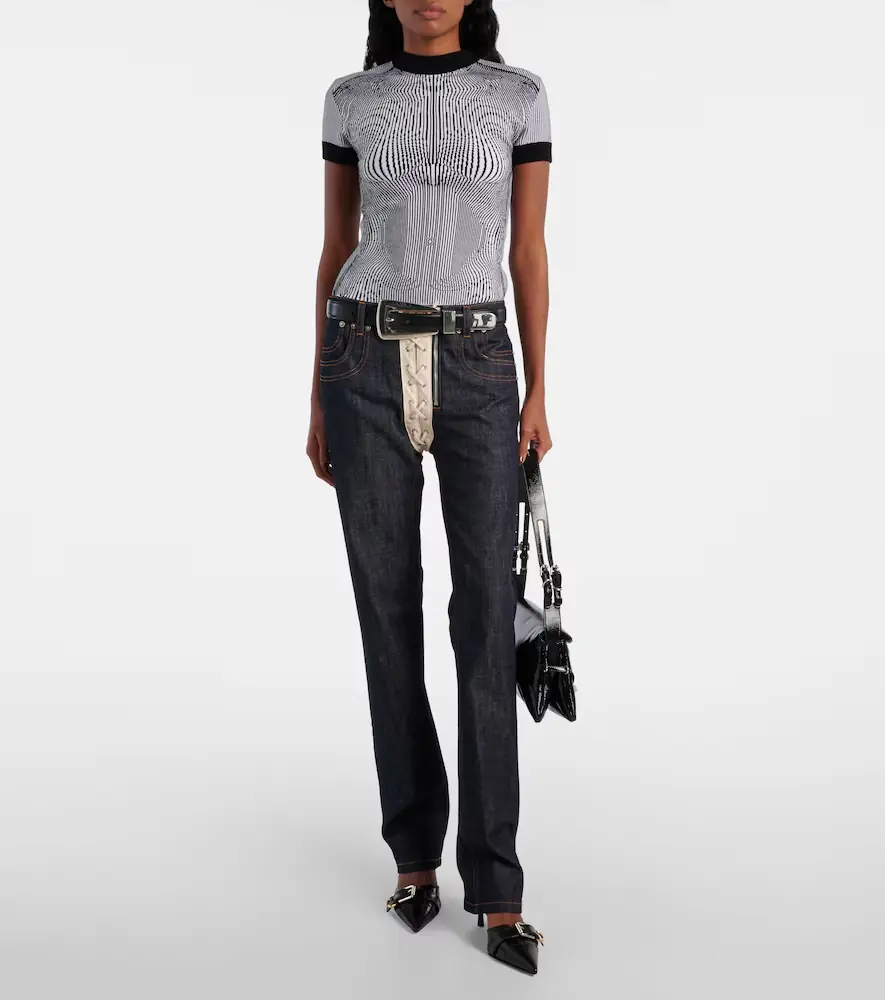 Jean Paul Gaultier Morphing Pinstripe jacquard jersey top | Thumbnail 2 Jean Paul Gaultier Morphing Pinstripe jacquard jersey top | Thumbnail 2