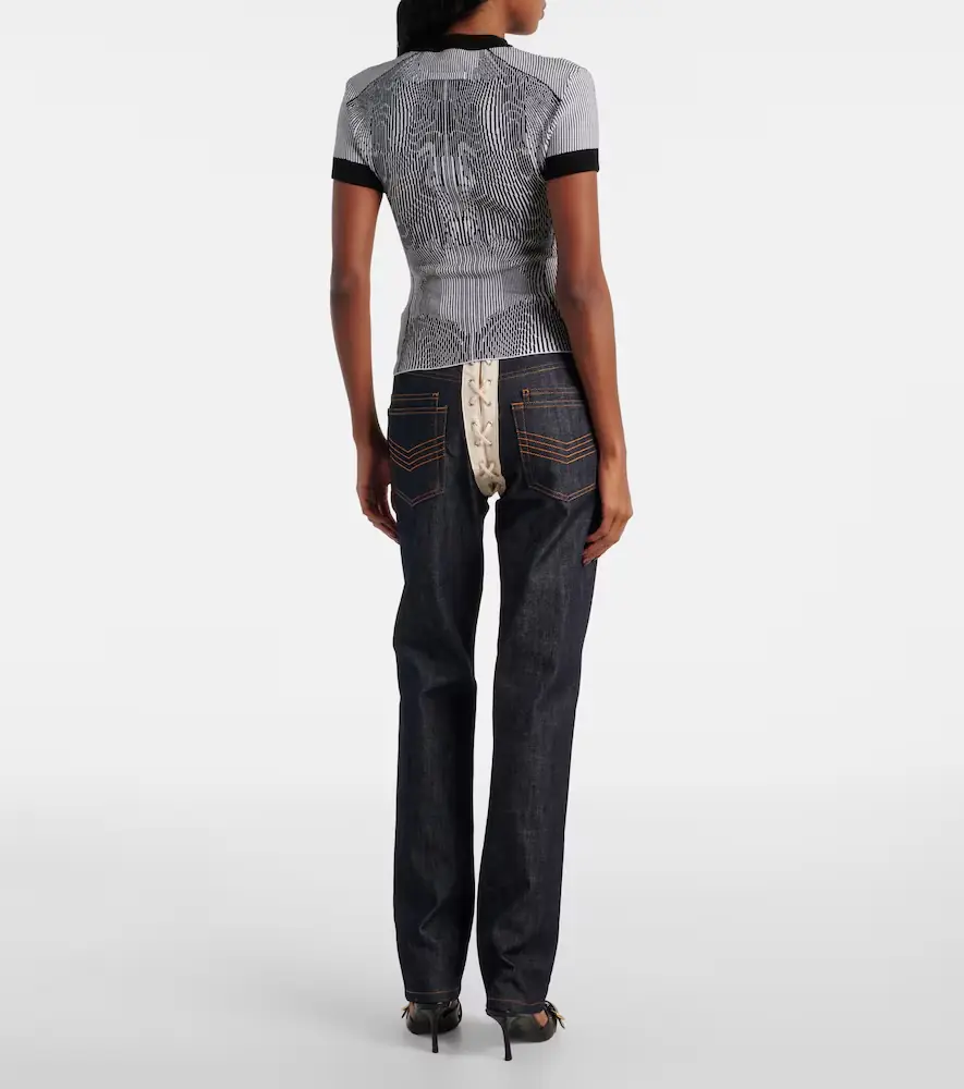 Jean Paul Gaultier Morphing Pinstripe jacquard jersey top | Thumbnail 3 Jean Paul Gaultier Morphing Pinstripe jacquard jersey top | Thumbnail 3