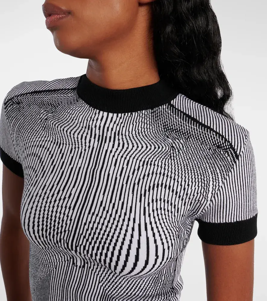 Jean Paul Gaultier Morphing Pinstripe jacquard jersey top | Thumbnail 4 Jean Paul Gaultier Morphing Pinstripe jacquard jersey top | Thumbnail 4