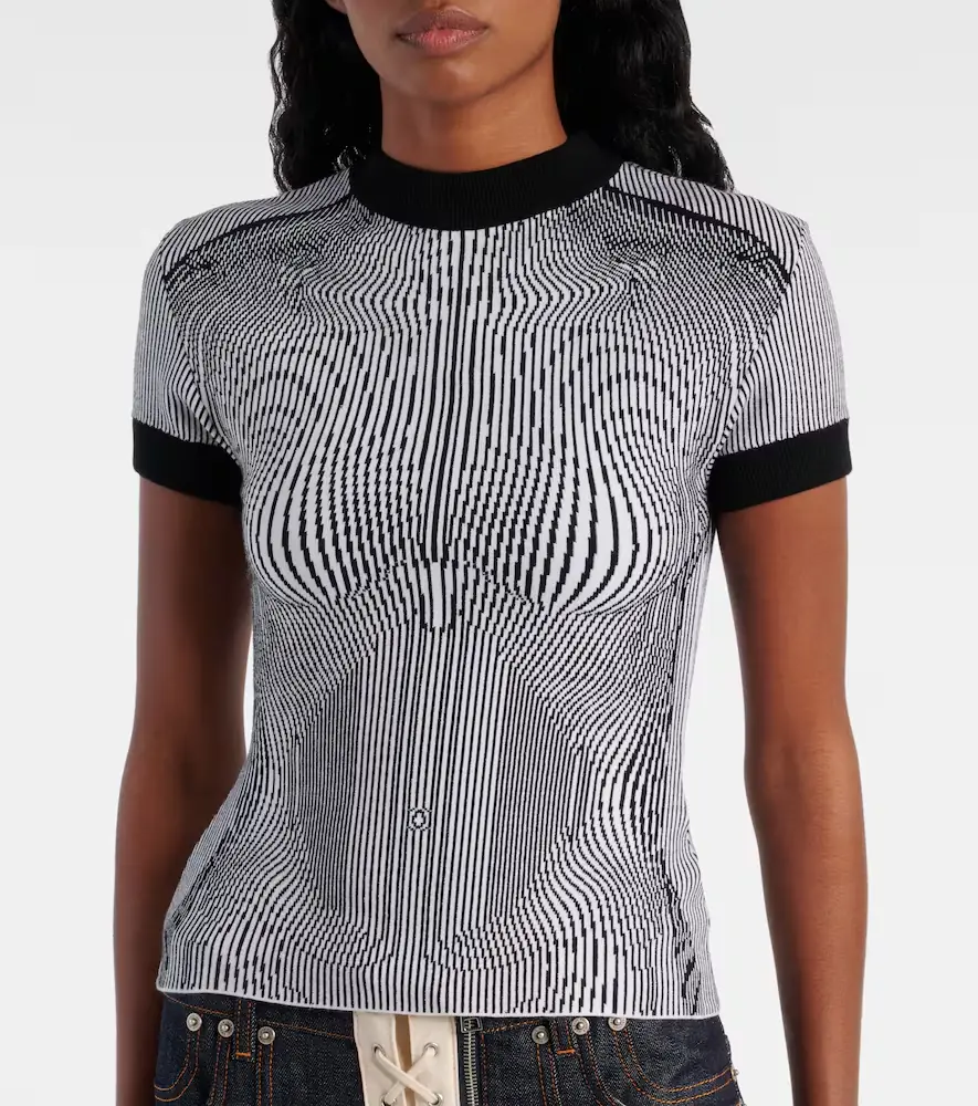 Jean Paul Gaultier Morphing Pinstripe jacquard jersey top | Thumbnail 5 Jean Paul Gaultier Morphing Pinstripe jacquard jersey top | Thumbnail 5