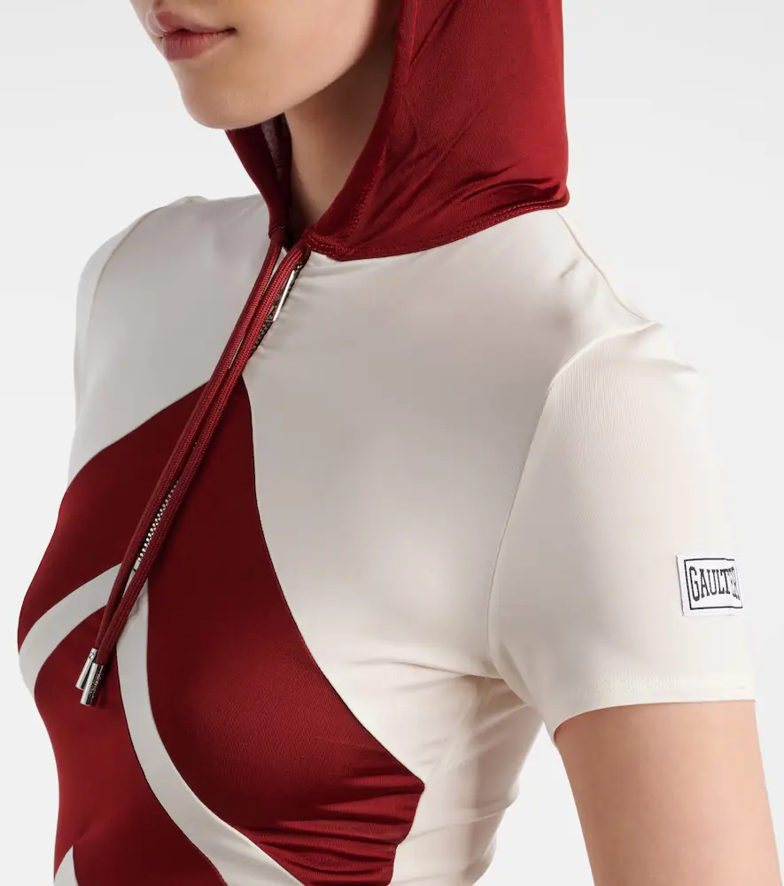 Jean Paul Gaultier Hooded chevron jersey top | Thumbnail 2 Jean Paul Gaultier Hooded chevron jersey top | Thumbnail 2
