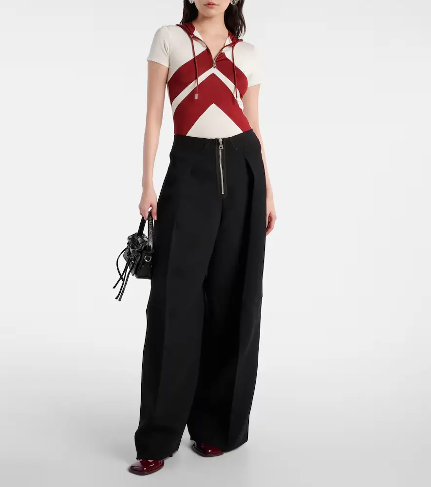 Jean Paul Gaultier Hooded chevron jersey top | Thumbnail 3 Jean Paul Gaultier Hooded chevron jersey top | Thumbnail 3