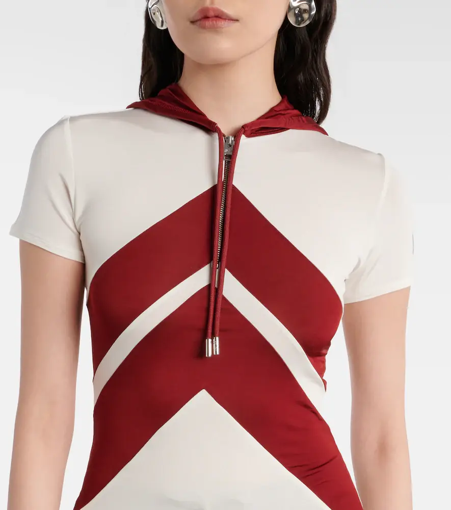 Jean Paul Gaultier Hooded chevron jersey top | Thumbnail 4 Jean Paul Gaultier Hooded chevron jersey top | Thumbnail 4