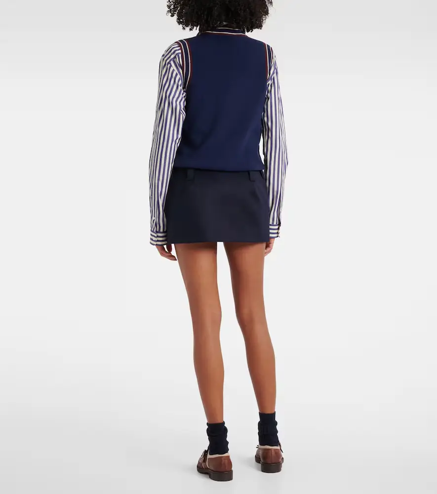 Miu Miu Wool and cashmere velour miniskirt | Thumbnail 4
