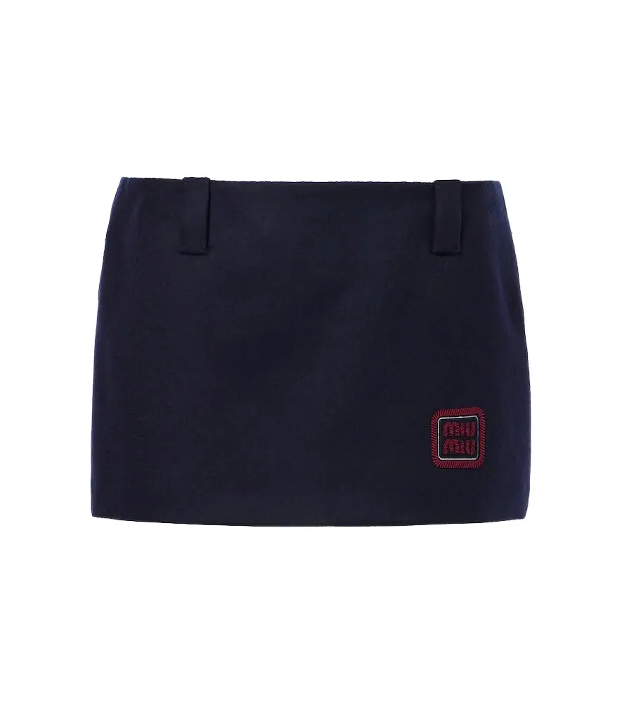 Wool and cashmere velour miniskirt Wool and cashmere velour miniskirt