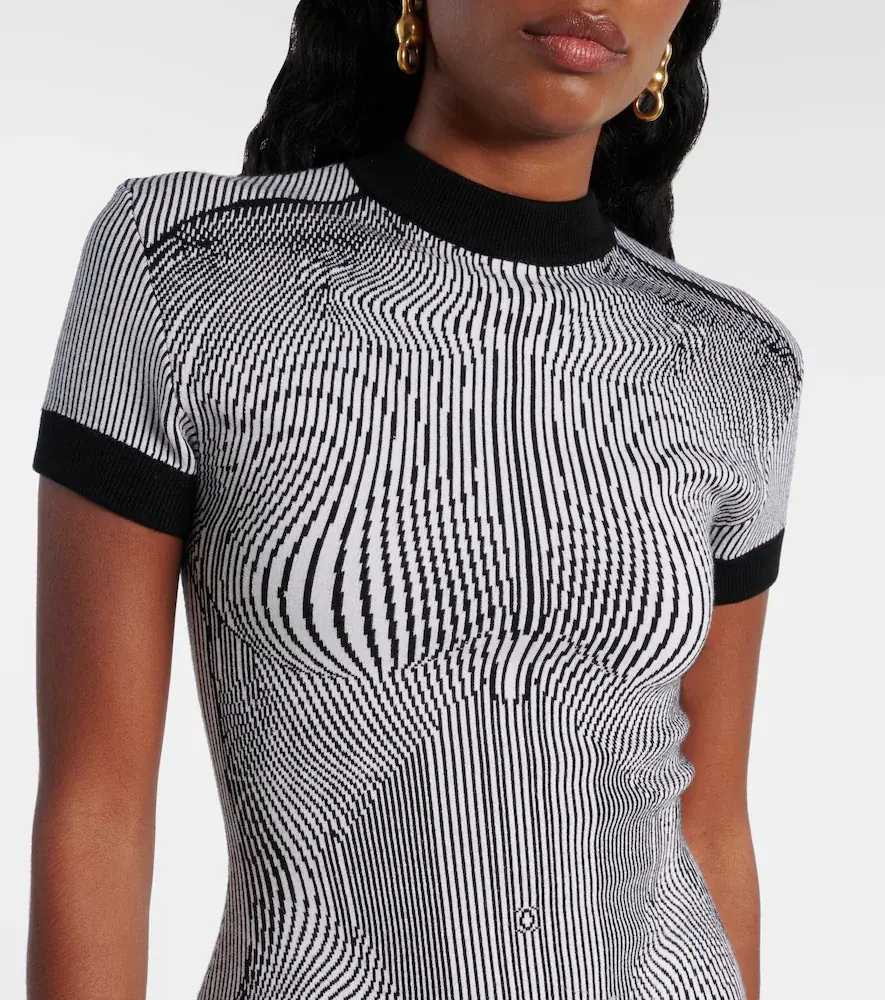 Jean Paul Gaultier Morphing Pinstripe jacquard jersey minidress | Thumbnail 3 Jean Paul Gaultier Morphing Pinstripe jacquard jersey minidress | Thumbnail 3