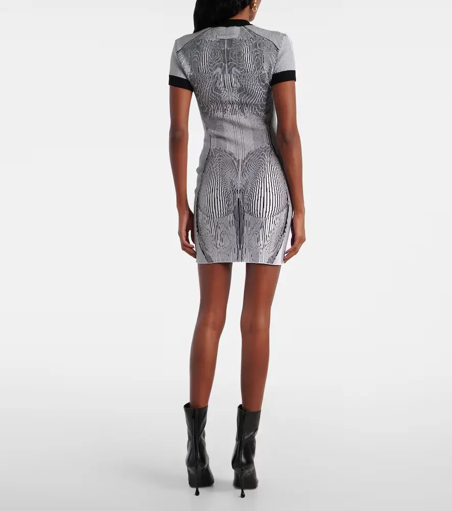 Jean Paul Gaultier Morphing Pinstripe jacquard jersey minidress | Thumbnail 4 Jean Paul Gaultier Morphing Pinstripe jacquard jersey minidress | Thumbnail 4