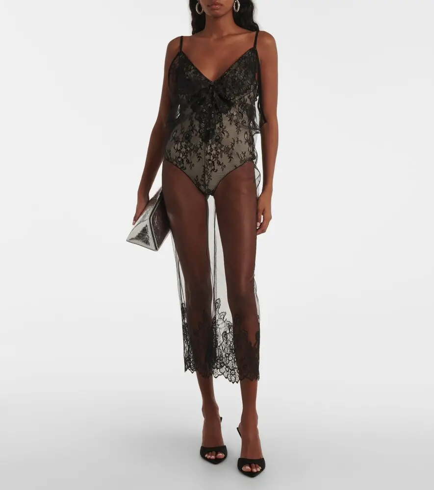 The Attico Sheer lace bodysuit | Thumbnail 3