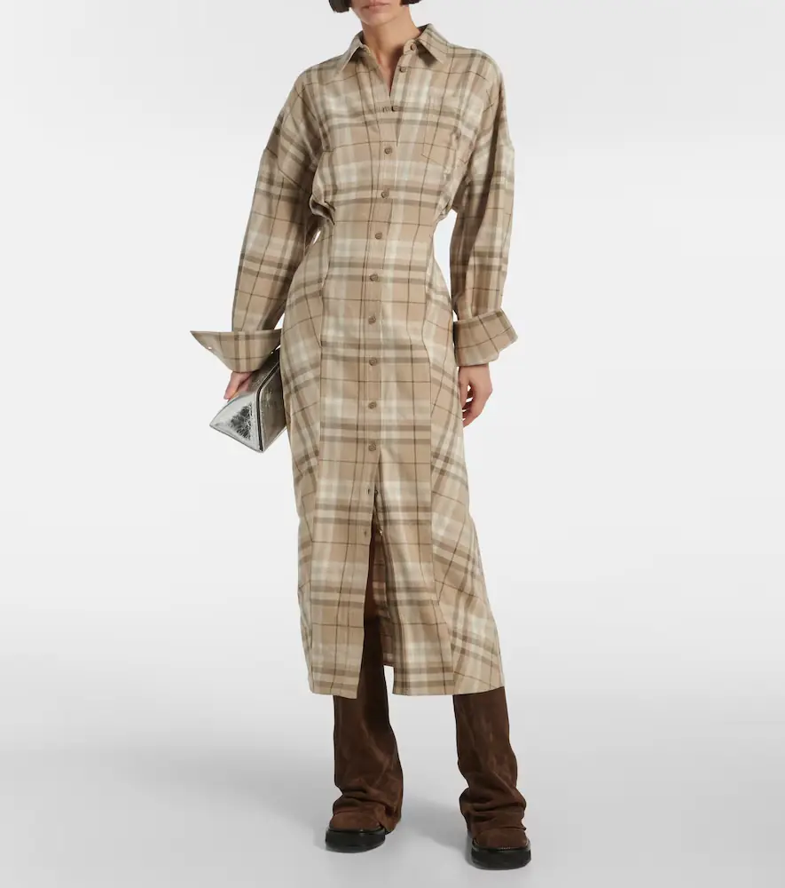 The Attico Checked cotton-blend shirt dress | Thumbnail 2 The Attico Checked cotton-blend shirt dress | Thumbnail 2