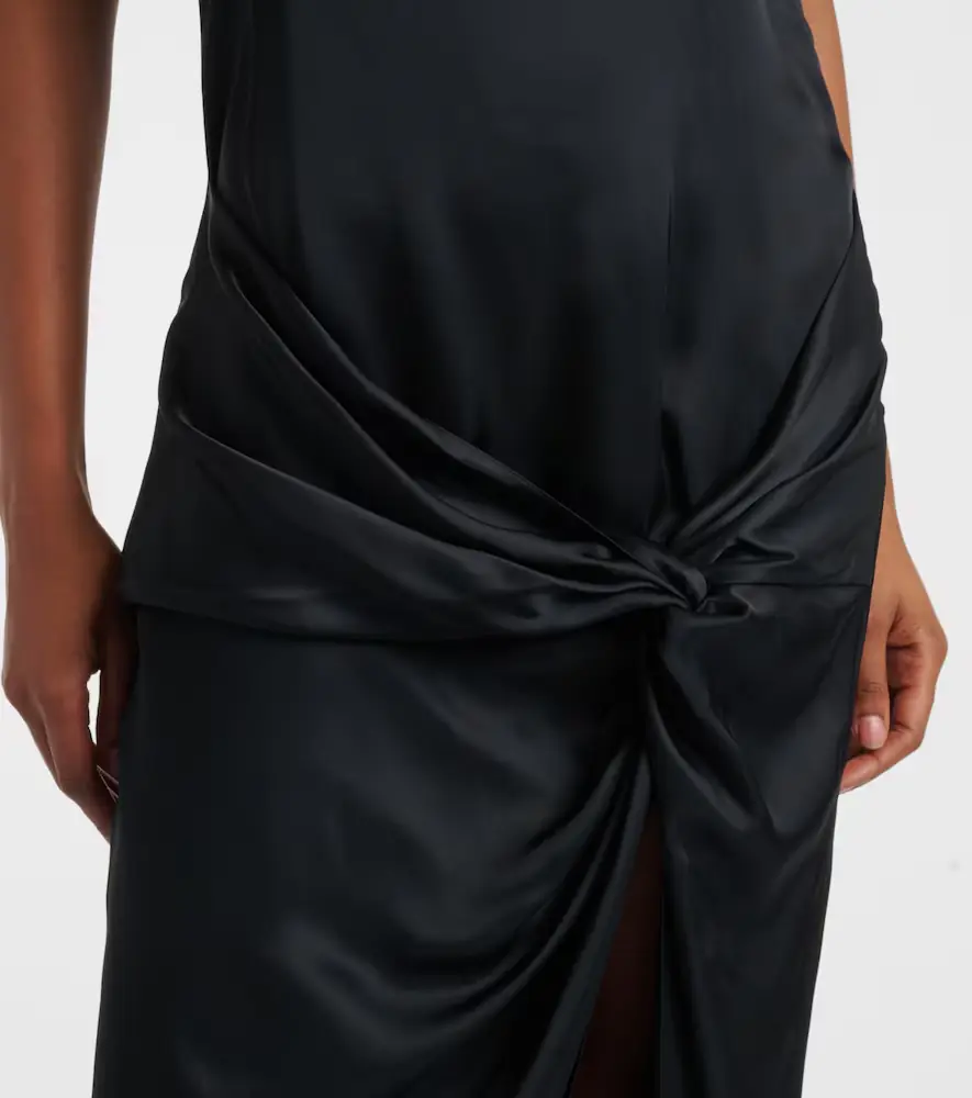The Attico Gathered satin slip dress | Thumbnail 4 The Attico Gathered satin slip dress | Thumbnail 4