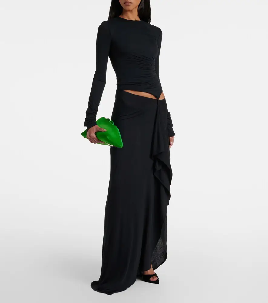 The Attico Draped cutout semi-sheer maxi dress | Thumbnail 2 The Attico Draped cutout semi-sheer maxi dress | Thumbnail 2