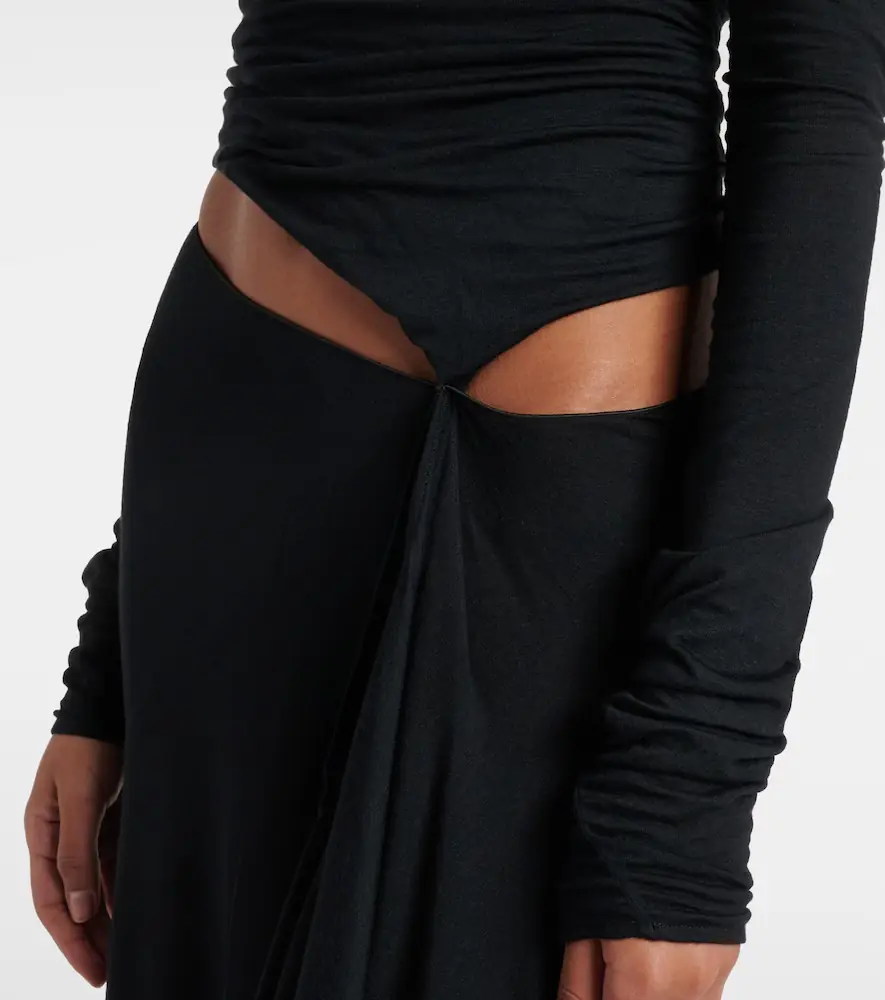 The Attico Draped cutout semi-sheer maxi dress | Thumbnail 4 The Attico Draped cutout semi-sheer maxi dress | Thumbnail 4