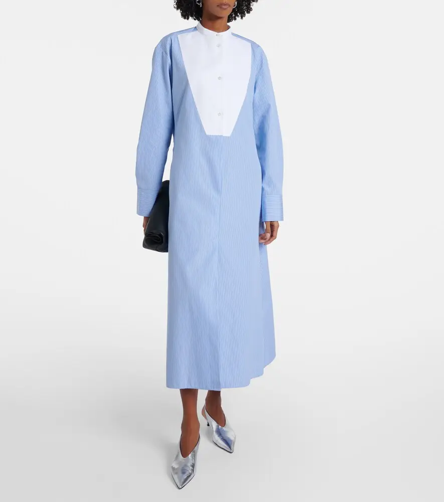 Jil Sander Pinstripe cotton shirt dress | Thumbnail 6