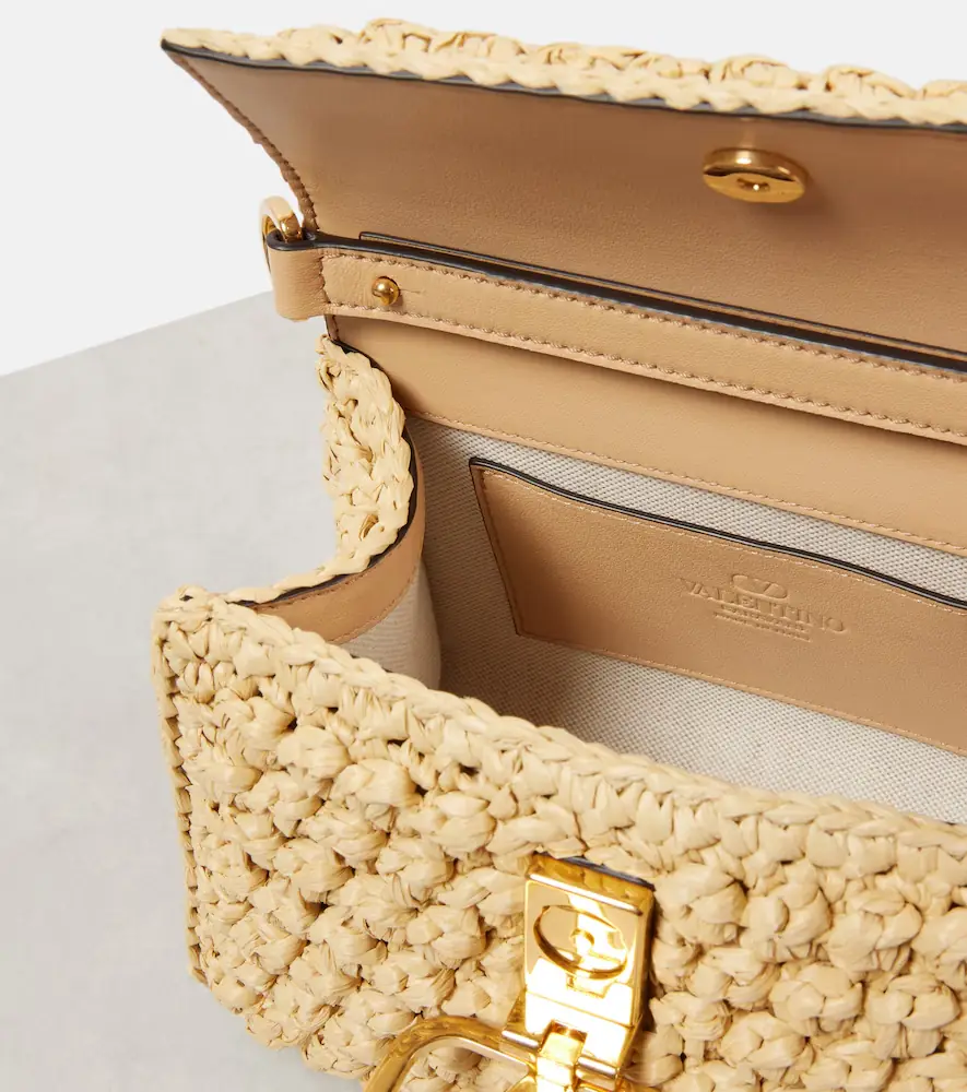 Valentino Garavani VSling Mini raffia-effect tote bag | Thumbnail 2 Valentino Garavani VSling Mini raffia-effect tote bag | Thumbnail 2