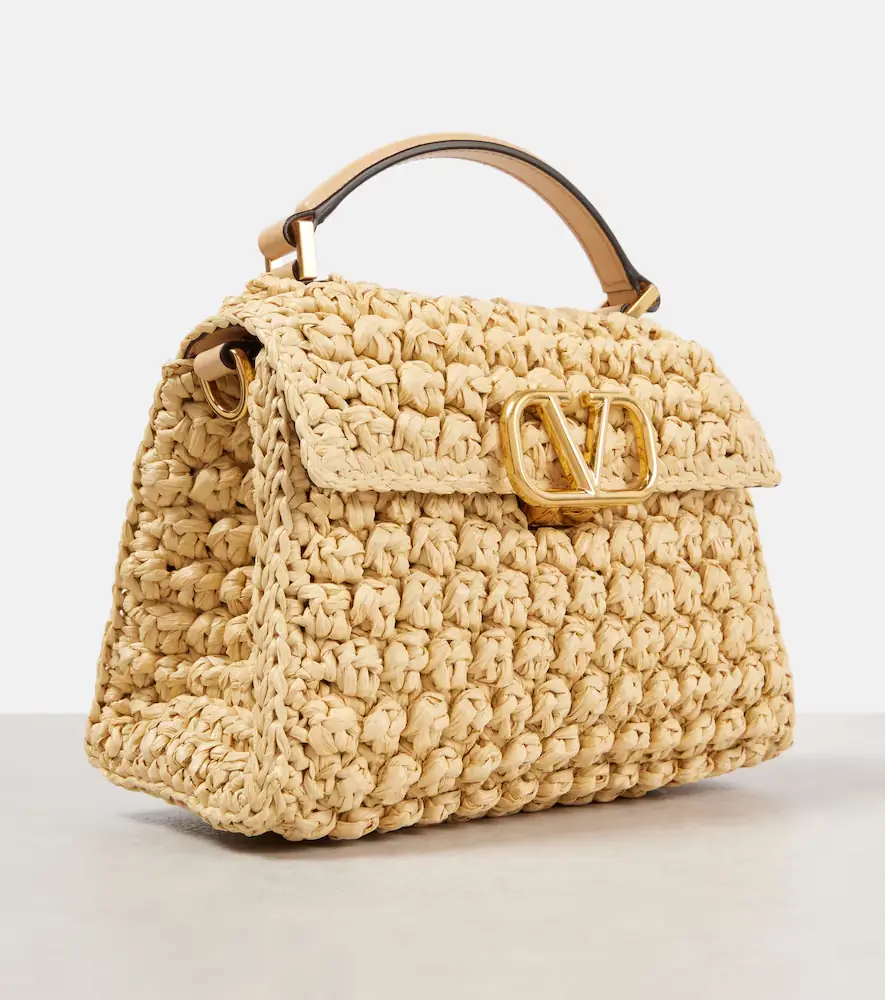 Valentino Garavani VSling Mini raffia-effect tote bag | Thumbnail 3 Valentino Garavani VSling Mini raffia-effect tote bag | Thumbnail 3