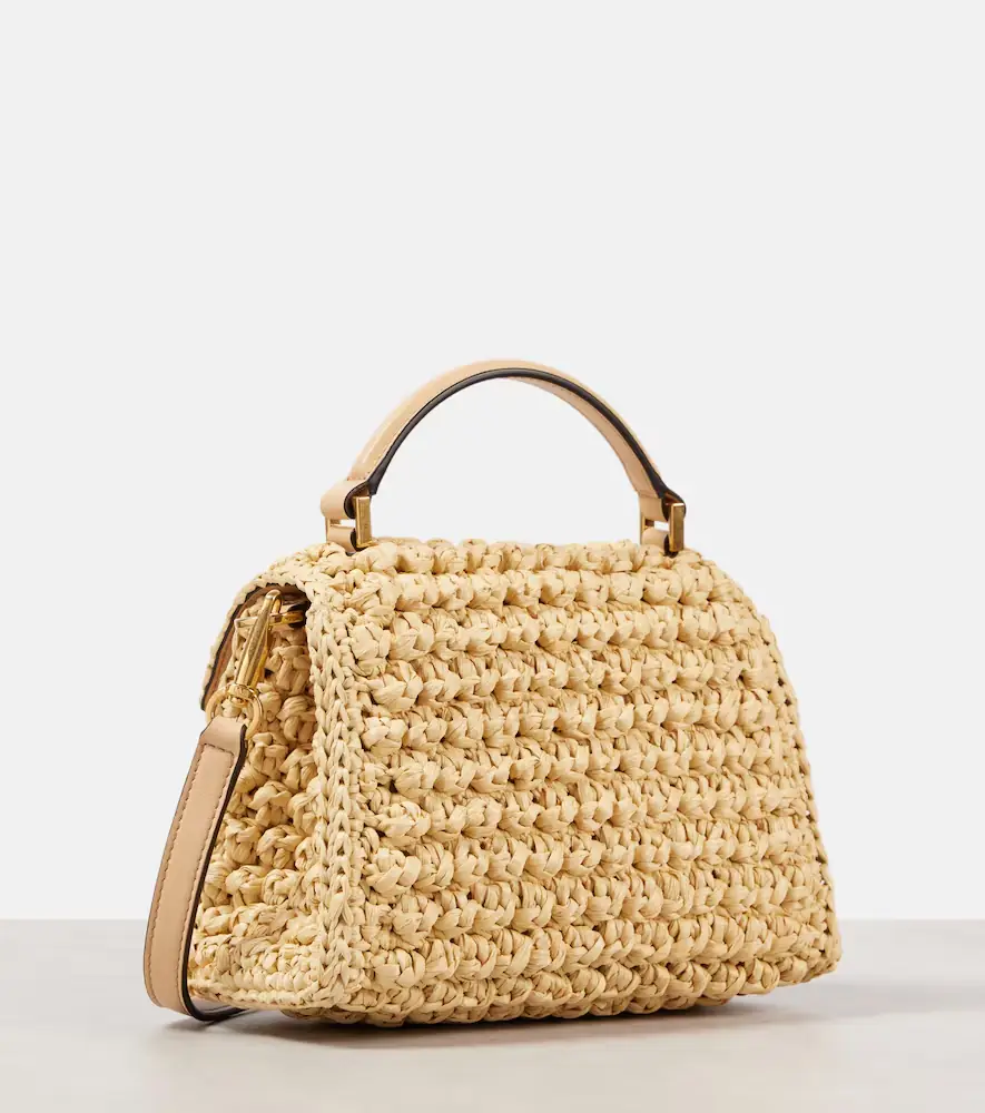 Valentino Garavani VSling Mini raffia-effect tote bag | Thumbnail 4 Valentino Garavani VSling Mini raffia-effect tote bag | Thumbnail 4