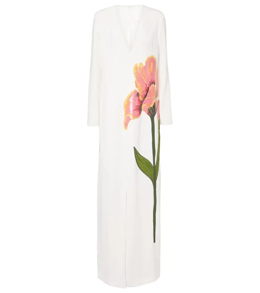 Costarellos Jennis floral sequined crêpe maxi dress