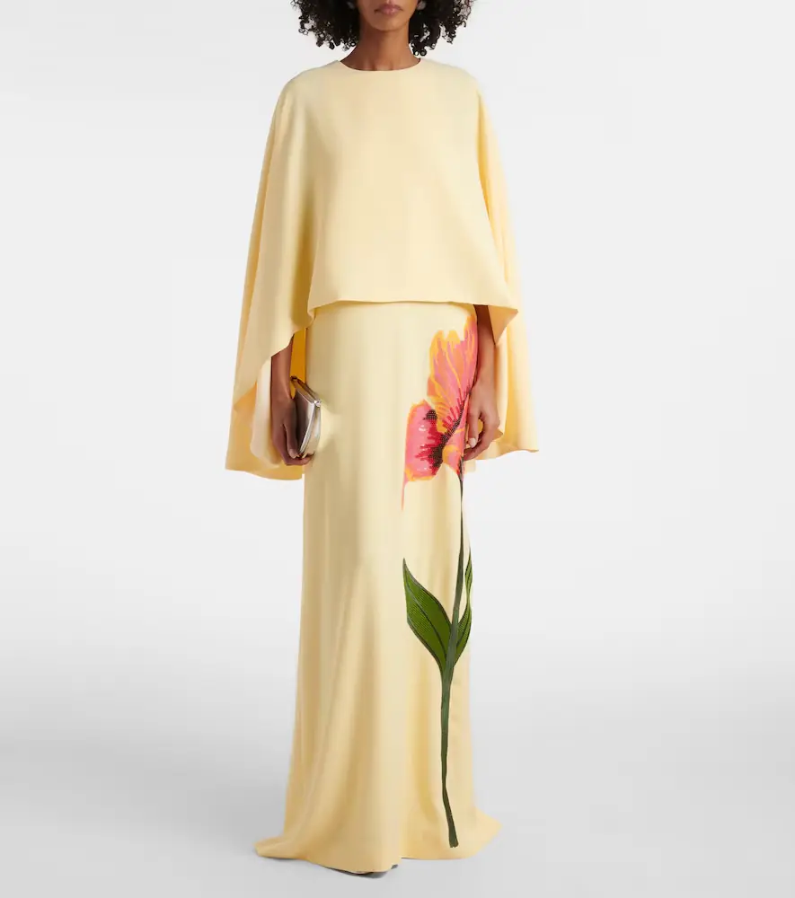 Costarellos Meena floral crêpe gown | Thumbnail 2 Costarellos Meena floral crêpe gown | Thumbnail 2