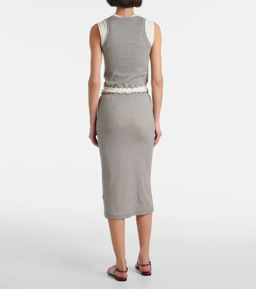 Jil Sander Layered jersey midi skirt | Thumbnail 4