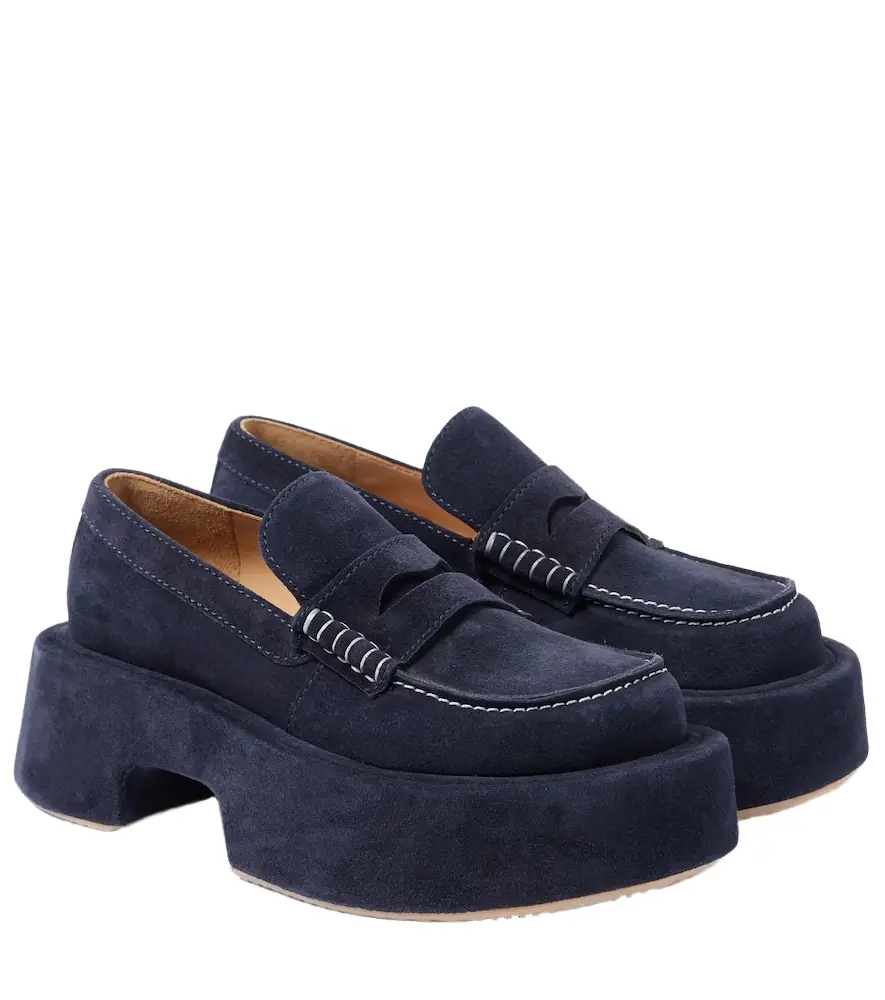 JW Anderson Suede platform penny loafers