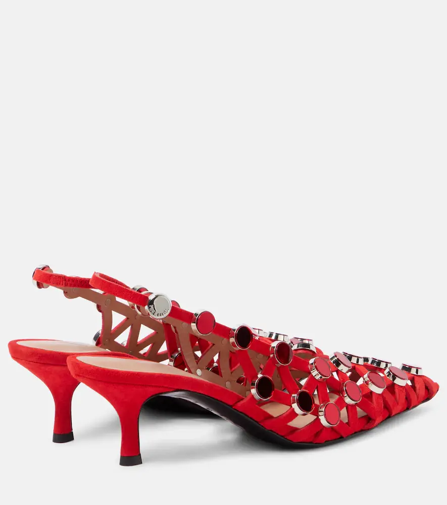 The Attico Grid 50 embellished leather slingback pumps | Thumbnail 2 The Attico Grid 50 embellished leather slingback pumps | Thumbnail 2